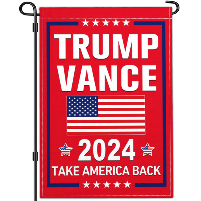 NASIAN Trump Vance 2024 Garden Flag Take America Back Garden Flag Trump Vance 2024 Yard Signs Patriotic American Garden Flags for Outside 12x18 Double Sided Outdoor House Lawn Decorations Banner