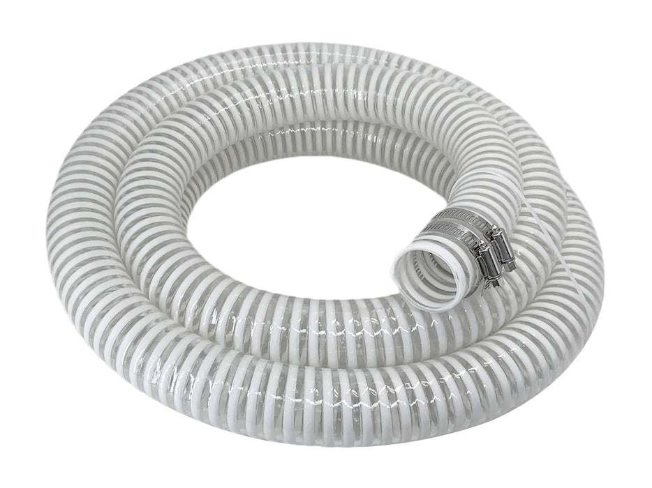 1 1/2 "-12 Ft Pool Filter Pump Connection Hose Premium Kink Free PVC Swimming Replacement Tube for Above Ground Pools, Includes 2 Hose Clamps and Can Be Cut as Needed