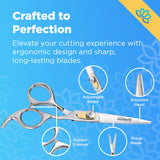 Equinox Professional Hair Cutting Scissors Set - Hair Cutting Kit - 9 Pieces Set - Thinning Shears & Straight Razors with Derby Blades - Professional Barber Scissors