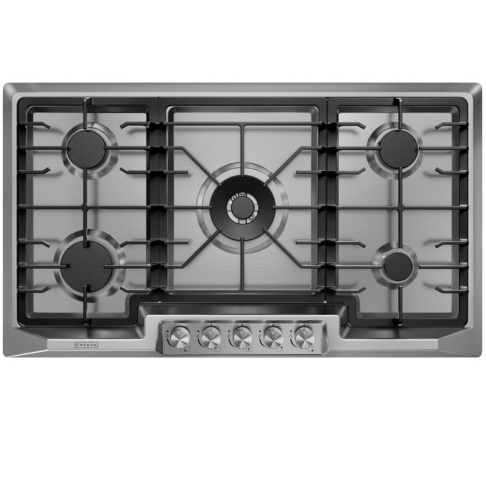 Empava 36" Recessed Gas Stove Cooktop with 5 Italy SABAF Sealed Burner NG/LPG Convertible in Stainless Steel