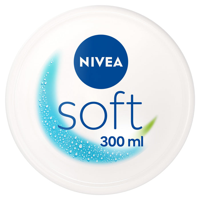 NIVEA Soft Moisturising Cream (300ml), A Moisturising Cream for Face, Body and Hands with Vitamin E and Jojoba Oil, Hand Cream Moisturises Deeply, All-Purpose Day Cream