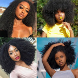 Mongolian Afro Kinky Curly Bundles Human Hair 12 Inch 4B 4C Afro Kinky Bulk Human Hair Bundles Unprocessed Virgin Hair Curly Weave Hair Bundles for Women Natural Black