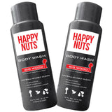 HAPPY NUTS Big Wood Body and Nut Wash - Moisturizing Men's Shower Gel, Natural Bodywash with Deep Cleanse for Sensitive Skin - Men's Body Soap (2 Pack, Big Wood)