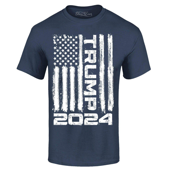 shop4ever® Trump Flag 2024 T-Shirt Medium Navy 0