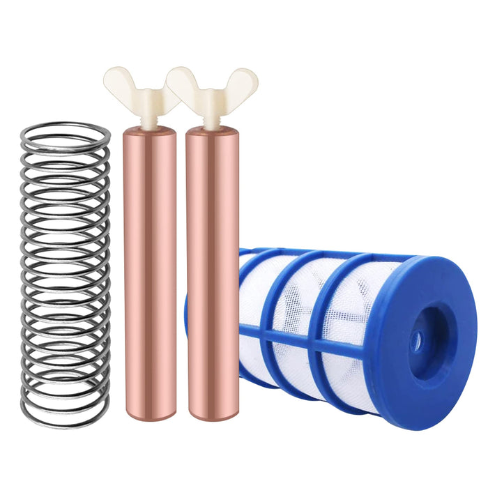 Zhitaoxun 6 Pcs Copper Anode Replacement Kit Solar Pool Replacement Copper Anode,4.13 x 0.71 Inch Threaded M6,Includes Copper Anode, Threaded Basket,Spring,Wing Screw