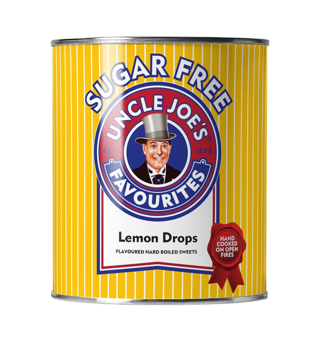 UNCLE JOE'S Suger Free Lemon Drops 120G Tin Pack of 1