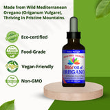 Healthy Health Oregano Oil - Wild Mediterranean - ECO Certified Organic Extra Strength 83% Carvacrol, Food Grade Oil of Oregano Liquid, Immune Support, Vegan, Aceite de Oregano, Non GMO 1 fl. OZ