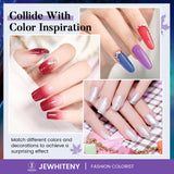 JEWHITENY 14 Colors Poly Gel Nail Kit Starter Kit Poly Gel Kit With Nail Lamp Base Coat Top Coat Builder Gel Nail Kit Manicure Tools All In One for Starter Nail Art Design Supplies Kit