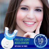 VieBeauti Teeth Whitening Kit - 5X LED Light Tooth Whitener with 35% Carbamide Peroxide, Mouth Trays, Remineralizing Gel and Tray Case - Built-in 10 Minute Timer Restores Your White Smile Mint