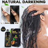 IIIMEIDU Hair Dye Shampoo 3 in 1 for Gray Hair, Herbal Ingredients Shampoo Black Hair Dye for Women Men, Grey Coverage Shampoo 500ml (Black)