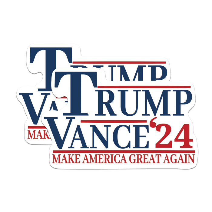 (2 Pack) Trump Vance 2024 Magnets - Trump for President 2024-2024 Election - 5 Inches On Longest Side - Premium Magnet - for Cars, Trucks, Skateboards, Laptops - Made in USA - TM003