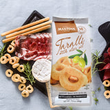 Taralli with Olive Oil and Hot Pepper from Puglia, Italy. (Pack of 2), 7 oz All Natural Ingredients: wheat flour, white wine, olive oil, extra virgin olive oil, salt