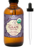 US Organic Grape Seed Oil, USDA Certified Organic, 100% Pure & Natural, Cold Pressed Virgin, Unrefined, in Amber Glass Bottle w/Glass Eye dropper for Easy Application (4 oz (115 ml))