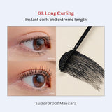 CLIO Long & Curl up Waterproof Black Mascara, Volumizing & Lengthening, Long-wearing Mascara (#01)