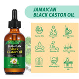 Jamaican Black Castor Oil, Organic Castor Oil for Hair Growth, Cold Press Unrefined, Thicker Eyelashes and Eyebrows, Massage Oil for Aromatherapy 60ML