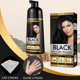 COSMTEK Black Hair Dye Shampoo Permanent for Men&Women,Hair Color Shampoo for Gray Hair Coverage and Beard,3-In-1 Shampoo for Color Treated Hair,Lasts 30 Days/500ml/Ammonia-Free/Natural herbal