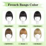 NAYOO Bangs Hair Clip in Bangs 100% Real Human Hair Extensions French Bangs Clip on Hair Bangs for Women Fringe with Temples Hairpieces Curved Bangs for Daily Wear