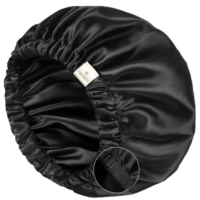 YANIBEST Silk Bonnet Satin Bonnet for Sleeping Women Men, Adjustable Double Layer Hair Bonnet for Curly Braids Reduce Frizz