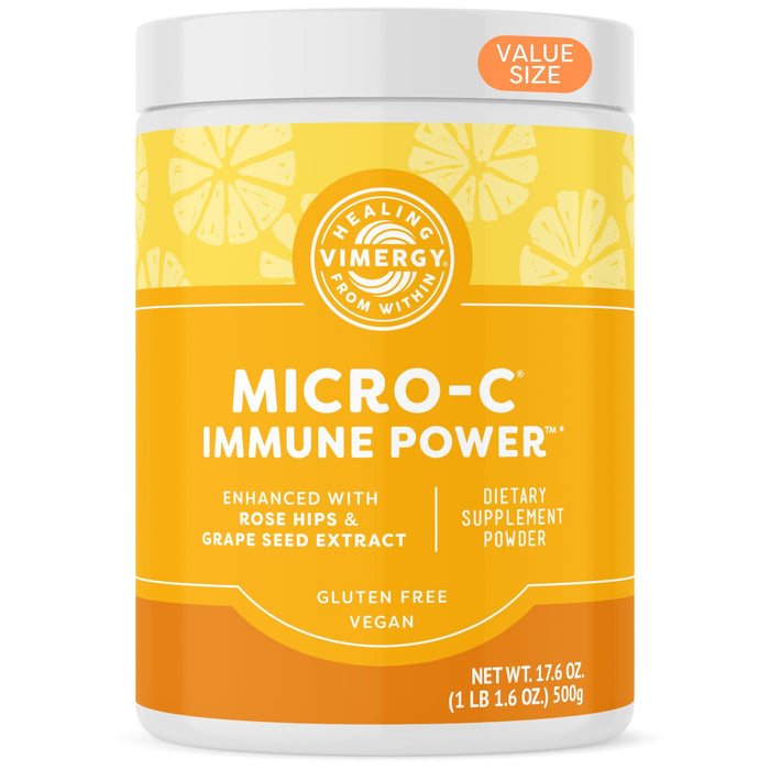 Vimergy Micro-C Immune Power TM * - 500g – 278 Servings – 1000mg/serving – Gentle Form – Antioxidant Phytonutrients – Immune & Nerve Support – Benefits Bone & Cartilage – Gluten-Free – Kosher – Vegan