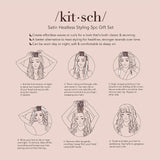 Kitsch Satin Heatless Hair Styling Gift Set - 5pc Set of Satin Heatless Curling Set, Ceramic Thermal Hair Roller & Claw Clip, Hair Gift Set, Hair Styling Accessories, Heatless Curler Set - Champagne