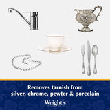 Wright's by Weiman Silver Cleaner and Polish Cream - 8 Ounce with Polishing Cloth - Ammonia-Free - Gently Clean and Remove Tarnish without Scratching