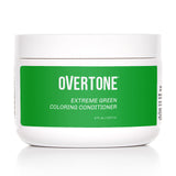 oVertone Haircare Color Depositing Conditioner - 8 oz Semi-permanent Hair Color Conditioner With Shea Butter & Coconut Oil - Extreme Silver Temporary Cruelty-Free Hair Color (Extreme Green)