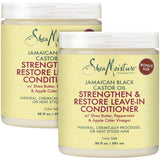 SheaMoisture Leave-In Conditioner, Strengthen & Restore with Jamaican Black Castor Oil - Conditioning Hair Treatment for Dry, Damaged Hair, Detangler & Deep Conditioner, 20 Oz (Pack of 2)