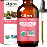 Cliganic Organic Moringa Oil (2oz), 100% Pure - For Face & Hair | Natural Cold Pressed