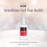 SNS Gel Top Coat Nail Polish for Nail Dip Powder, Gel Top Refill - Long-Lasting & Fast-Drying Nail Strengtheners Top Coat - Low-Odor & No UV Lamp Required - 2 fl. oz.