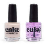 CAKE Power Boost Nail Strengthener & Nail Polish Duo: Color "See You Latte" - Keratin, Vitamin E, & Biotin Enriched, Nail Growth & Nail Hardener, (1 FL oz) CAKE Nail Treatment & Color