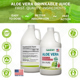 Pure Aloe Vera Juice - Pomegranate Flavored - Cold-Processed - Inner Filet from Organic Fresh Leaves from Texas - Aid- 64 fl oz