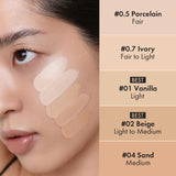 LUNA Long-Lasting Tip Concealer Cover-Fit (#02 Beige) Full Coverage, for Under Eye Dark Circles, Fine Lines, Redness & Discoloration, Korean Makeup 0.26 Fl Oz