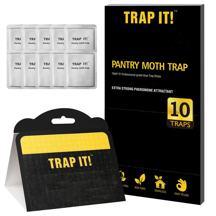 TRAP IT! Pantry Moth Traps, 10 Pack Sticky Glue Trap Indoor with Pheromones to Attract an