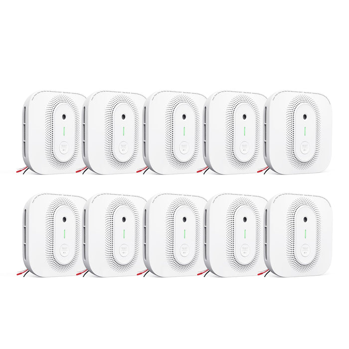 X-Sense Smoke Detector Carbon Monoxide Detector Combo Hardwired with Voice Location, Hardwired Interconnected Smoke and Carbon Monoxide Detector, Model XP02-AR, 10-Pack