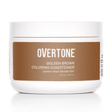 Overtone Haircare Color Depositing Conditioner - 8 oz Semi-permanent Hair Color Conditioner With Shea Butter & Coconut Oil - Golden Brown Temporary Cruelty-Free Hair Color (Golden Brown)