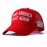 Trump 2024 45-47 MAGA Trucker Hat Make America Great Again Slogan with USA Flag Adjustable Baseball Cap Mesh Snap(Red MAGA Hat)