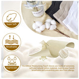 Evridwear Unisex Moisturizing Cotton Gloves with Touchscreen Fingertips for Eczema Beauty Cosmetic Dry Hands Sensitive Irritated Skin Therapy Overnight Bedtime, 6 Pairs, Lightweight-Beige, L/XL