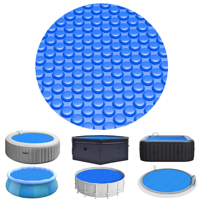 Evoio Solar Pool Cover 6 ft Round for Above Ground Inground Pools Bubble Wrap Covers for Hot Tub Spa Thermal Heating, 12 Mil Circle Blue Floating Blanket for 6-24 Foot Feet Diameter Swimming Pools
