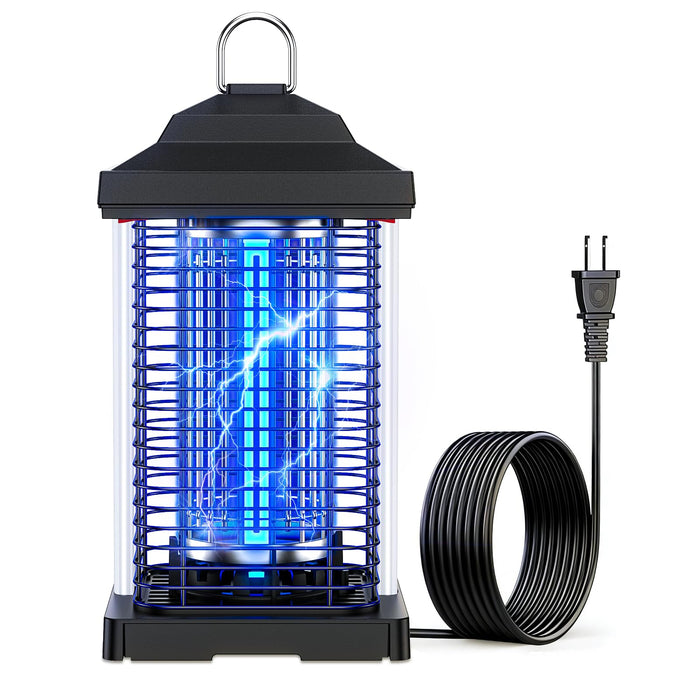 AVAXO Bug Zapper Outdoor, Dual Wavelength UV 50000H Lifespan & Dual LED Lamps, 1/2 Acre Coverage, 5 Zaps/Sec, 4200V Electric Mosquito Zapper, IPX4 Waterproof Fly Trap for Indoor Patio Backyard