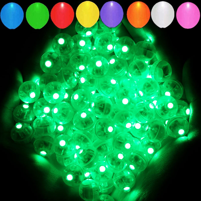 Aogist 100pcs Green Balloon Light, Long Standby Time Waterproof Mini Ball Light, Round LED Lamp for Paper Lantern Balloon Party,Wedding,Birthday,Festival,New Year and Christmas Decorative