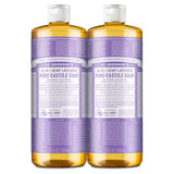 Dr. Bronner's - Pure-Castile Liquid Soap (Lavender, 32 ounce, 2-Pack) - Made with Organic Oils, 18-in-1 Uses: Face, Body, Hair, Laundry, Pets and Dishes, Concentrated, Vegan, Non-GMO