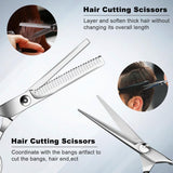 Sirabe 9 Pcs Hair Cutting Scissors Set Hairdressing Scissors Kit,Thinning Scissor,Neck Duster,Hair Comb,Leather Scissors Case,Professional Barber Salon Home Shear Kit for Men Women Pet