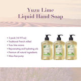 A LA MAISON Liquid Soap, Yuzu Lime - Uses: Hand and Body, Triple Milled, Essential Oils, Biodegradable, Plant Based, Vegan, Cruelty-Free, Alcohol & Paraben Free (16.9 oz, 3 Pack)