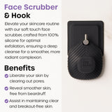 The Man Face Scrubber & Hook - Silicone Face Scrubber for Men - Gentle Exfoliator Face Massager - Flex Face Brush for Men - Removes Dead & Dry Skin - Face Care Grooming - Facial Cleansing Brush (1Set)