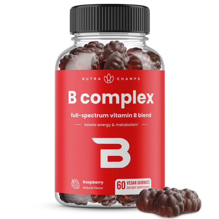 Vitamin B Complex Gummies | Vitamin B Gummies for Women, Men & Kids | Boosts Energy & Metabolism | B Complex Vitamins B1, B2 (Riboflavin), B3 (Niacin), B5, B6, B7 (Biotin), B9 (Folic Acid), Methyl B12