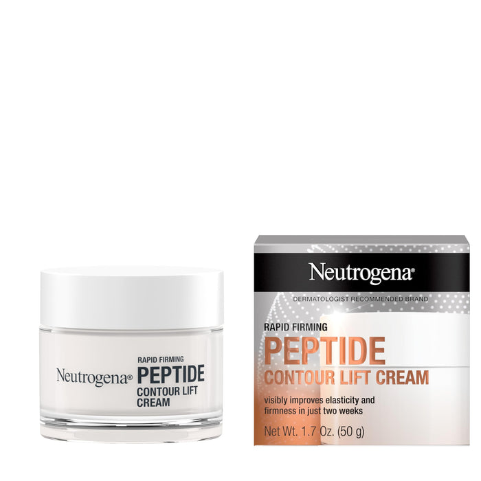 NEUTROGENA Rapid Firming Peptide Contour Lift Face Cream, Moisturizing Daily Facial Cream to visibly firm & lift skin plus smooth the look of wrinkles, Mineral Oil- & Dye-Free, 1.7 oz