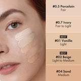 LUNA Long-Lasting Tip Concealer Cover-Fit (#02 Beige) Full Coverage, for Under Eye Dark Circles, Fine Lines, Redness & Discoloration, Korean Makeup 0.26 Fl Oz