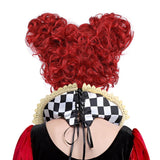 MUPUL Red Queen Wig with Crown Costume Girls Women Two Buns Heat Resistant Synthetic Hair for Halloween Christmas Party(Red/Queen)