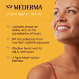 Mederma Scar Cream Plus SPF 30, Sunscreen, Protects from Sun Damage, Reduces the Appearance of Scars, 0.7 Ounce, 20 grams (Packaging May Vary)