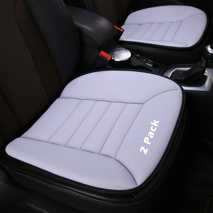 MYFAMIREA 2PCS Car Seat Cushion Pad 1.2" Thick Comfort Seat Protector for Car Driver Seat Office Chair Home Use Memory Foam Seat Cushion with Non Slip Bottom, 20'' x 18.5'', Gray